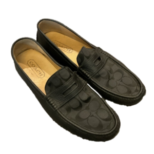 Coach Neal Men’s Black Logo Penny Loafers Shoes sz 12, Like New
